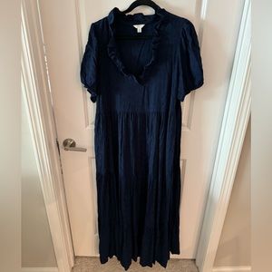 Long navy blue dress